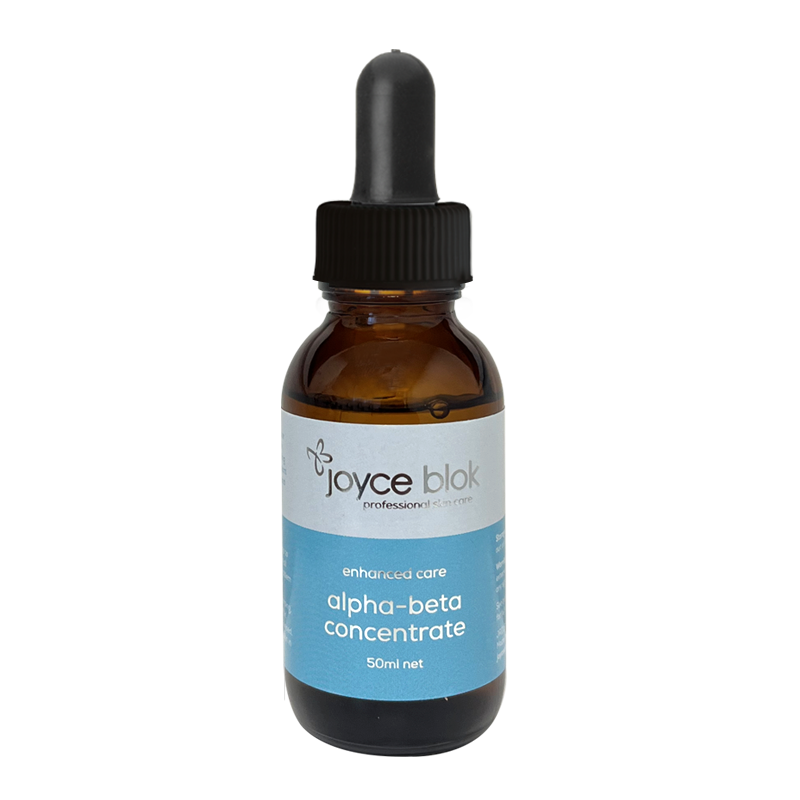 Product shot of a Joyce Blok 50ml Alpha Beta Concentrate bottle